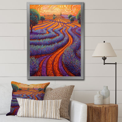 «Sunset Over Blossoming Fields of Lavender I», reproduction sur toile