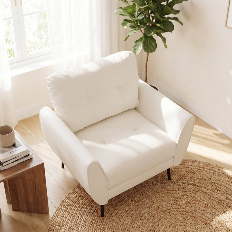 Corvo Faux Leather Armchair, White Faux Leather