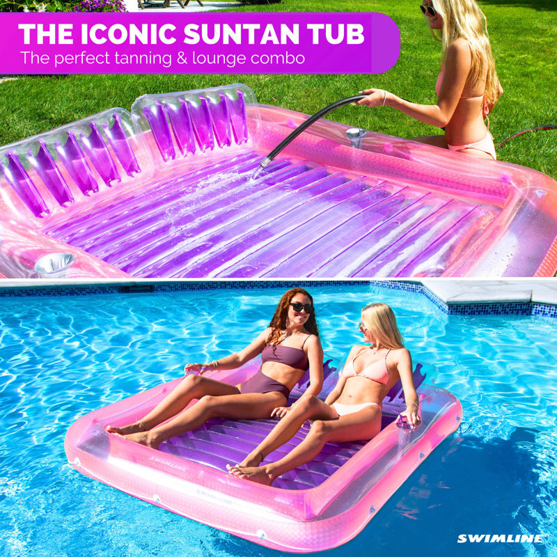 XL Pink and Purple Inflatable Suntan Tub Lounger