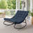 Outdoor Metal Rocking Chair - Upholstered Patio Lounge Chair with Padded Seat, Heavy Duty for Porch-2051668851