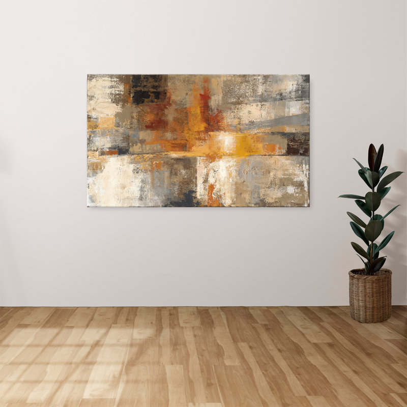 "Silver and Amber" par Silvia Vassileva, reproduction sur toile, H 24 po x l 40 po