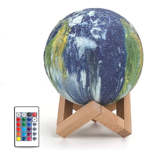 An earth globe that resembles a minecraft creeper