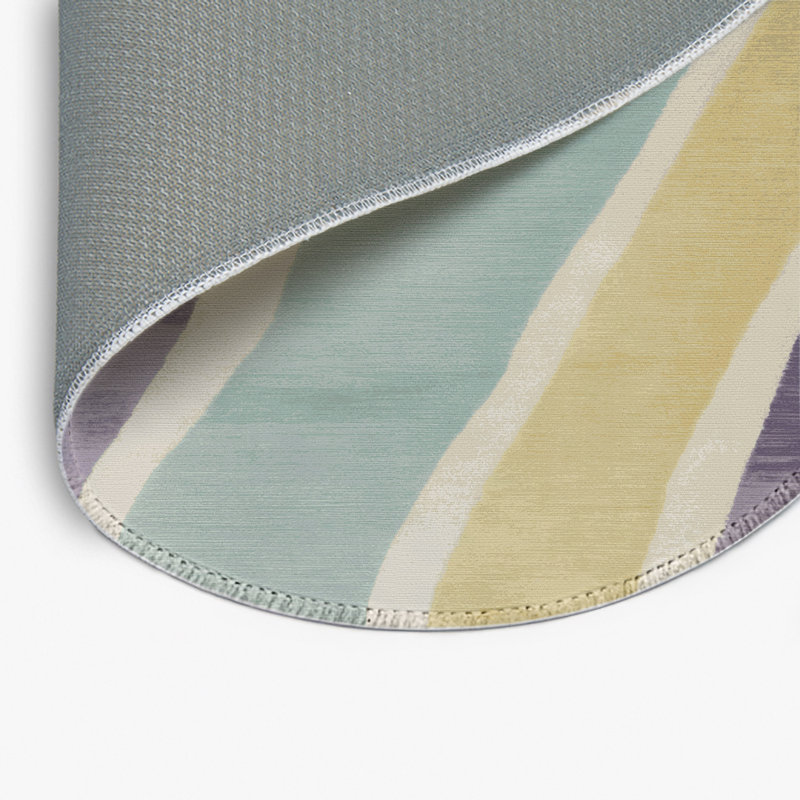 Watercolor Beige Indoor and Outdoor Area Rug, Round 5'