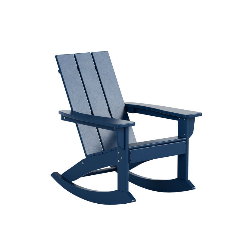 Chaise berçante d'extérieur en plastique Joubert, Bleu marine