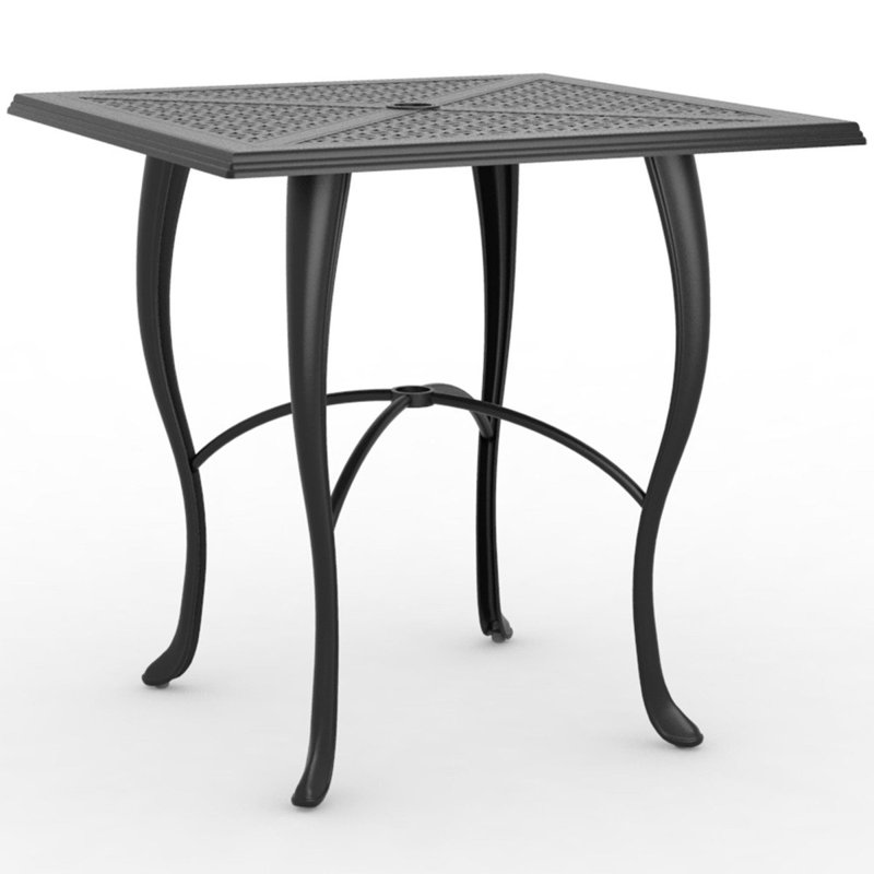 Table carrée à hauteur de comptoir de parasol, Brun châtaigne