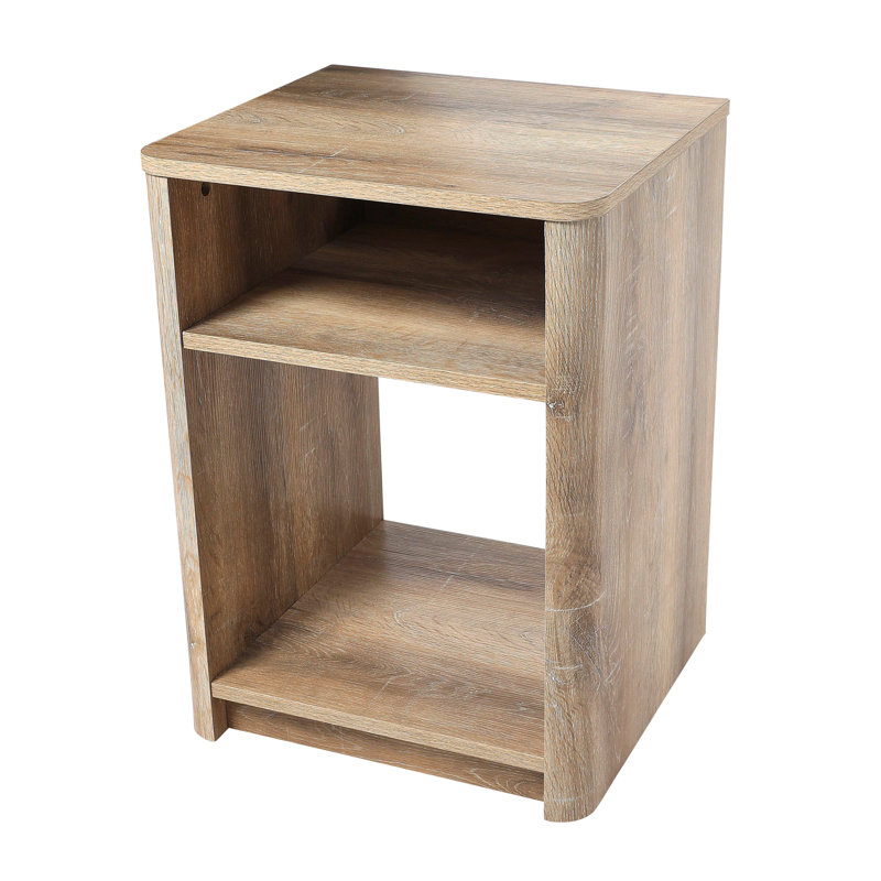Radius Nightstand with Square Cube Storage Compartment