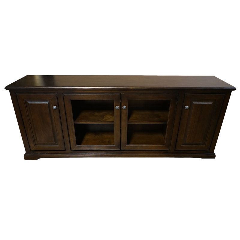 Wentzel Unfinished Entertainment Centre for TVs up to 78" with Fireplace Included, Chocolate Mousse, Glass