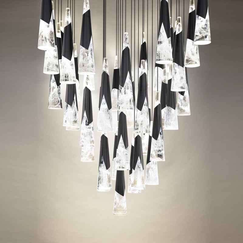 Kilt LED Pendant, 16" H x 36" W x 36" D, Black, 41