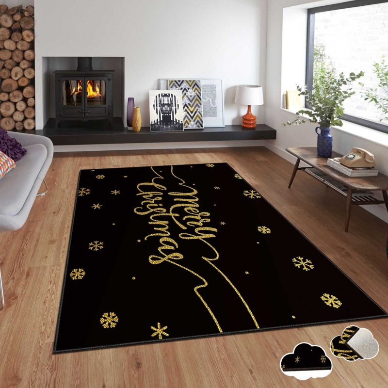 Luxurious Polyester Area Rug, 5.2 x 7.5 Feet | 740 g/m² Velvet Fabric with Non-Slip Dot Underside | Laminated Sponge for Comfort | Easy Clean & Machine Washable | Modern Digital Print, Perfect for Living Rooms & Bedrooms