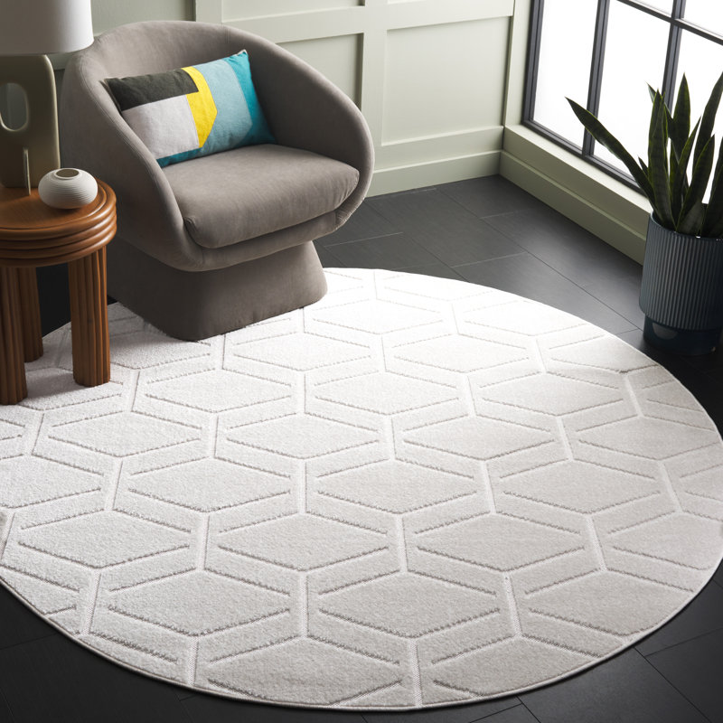 Tapis géométrique Keyanda Performance, Rond 6 pi 7 po