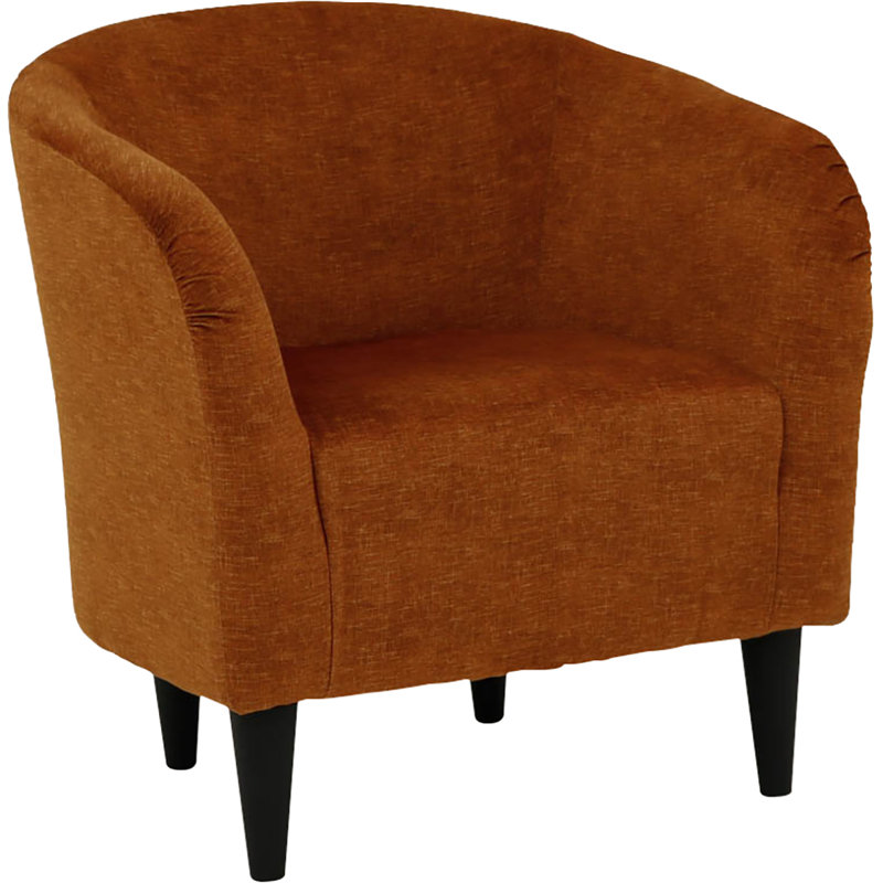 Fauteuil demi-tonneau de 29,50 po de largeur, Velours mandarine Aston