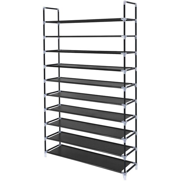 Whitmor whitmor 10 tier shoe tower - 50 pair - rolling shoe rack with  locking wheels - chrome