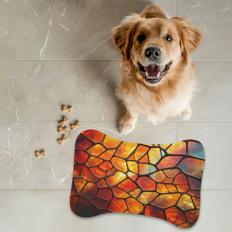 Flame's Core - 1 Piece Bone Shape Feeding Mat