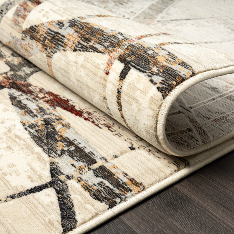 Southwestern Area Rug in Beige, Rectangle 9'6" x 13'