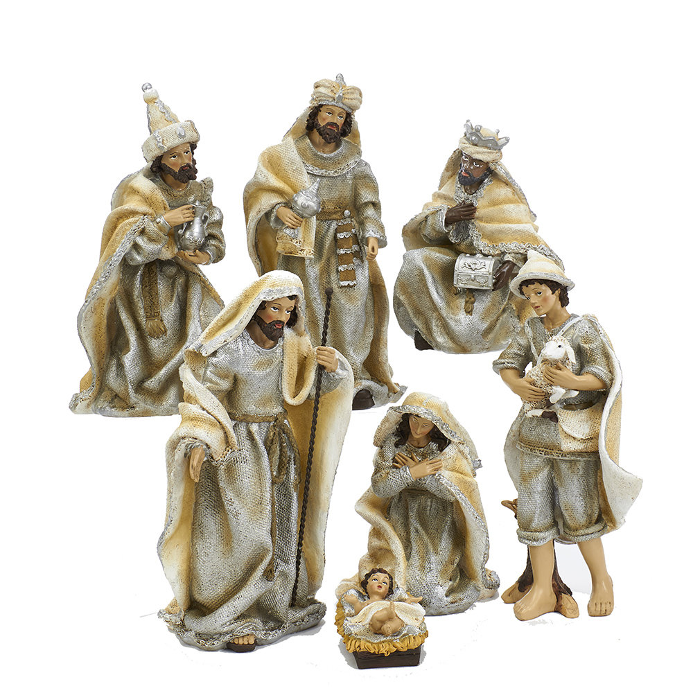 7 Piece Resin Table Piece Nativity Set Kurt Adler