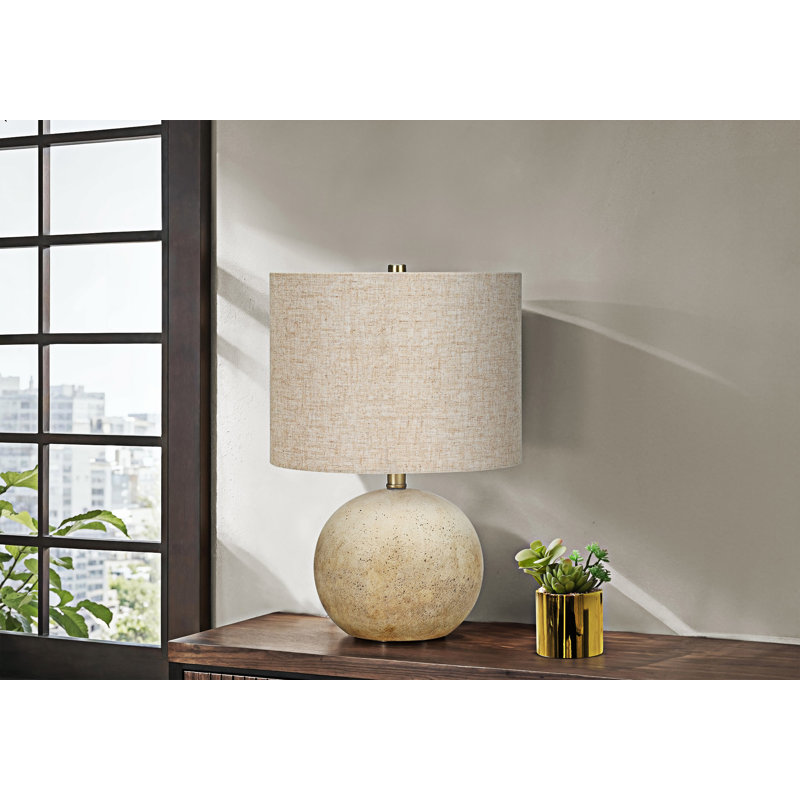 Lampe de table en béton, Beige, Beige