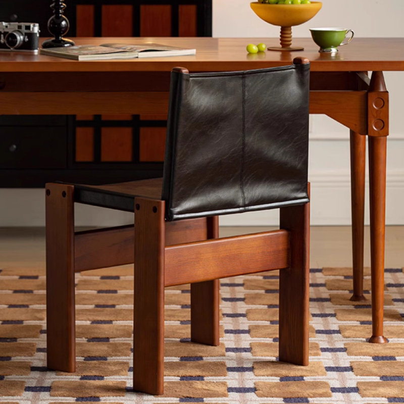 Retro Solid Boxwood Rectangular Dining Table, 29.84"H x 62.99"L x 31.49"W