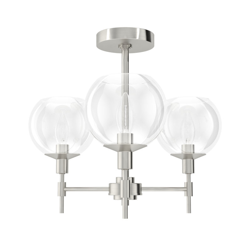 Lomawai 3 - Light Dimmable Globe Chandelier, Brushed Nickel