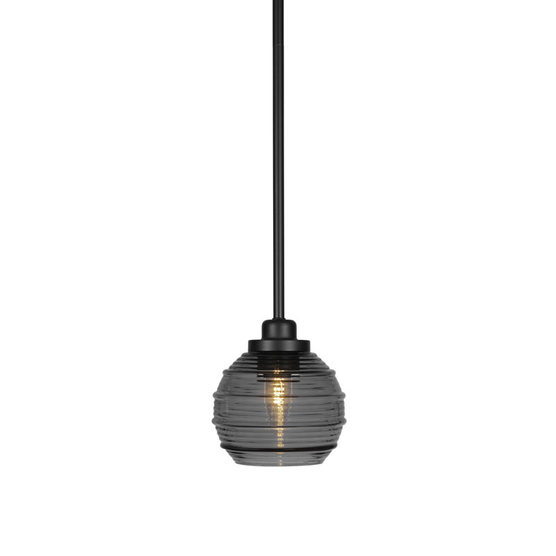 Mini-luminaire suspendu 1 lumière Odyssey, Noir mat, Noir orage