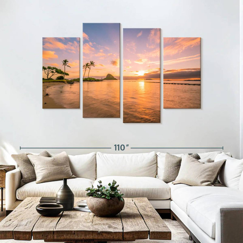 Coucher de soleil tropical Gillard Hawaii, H 54 po x l 84 po