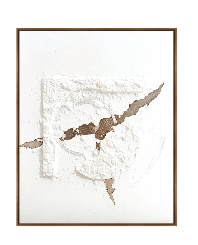 Velora Single Picture Frame Painting on Wood, 130 cm H x 100 cm W, Walnut