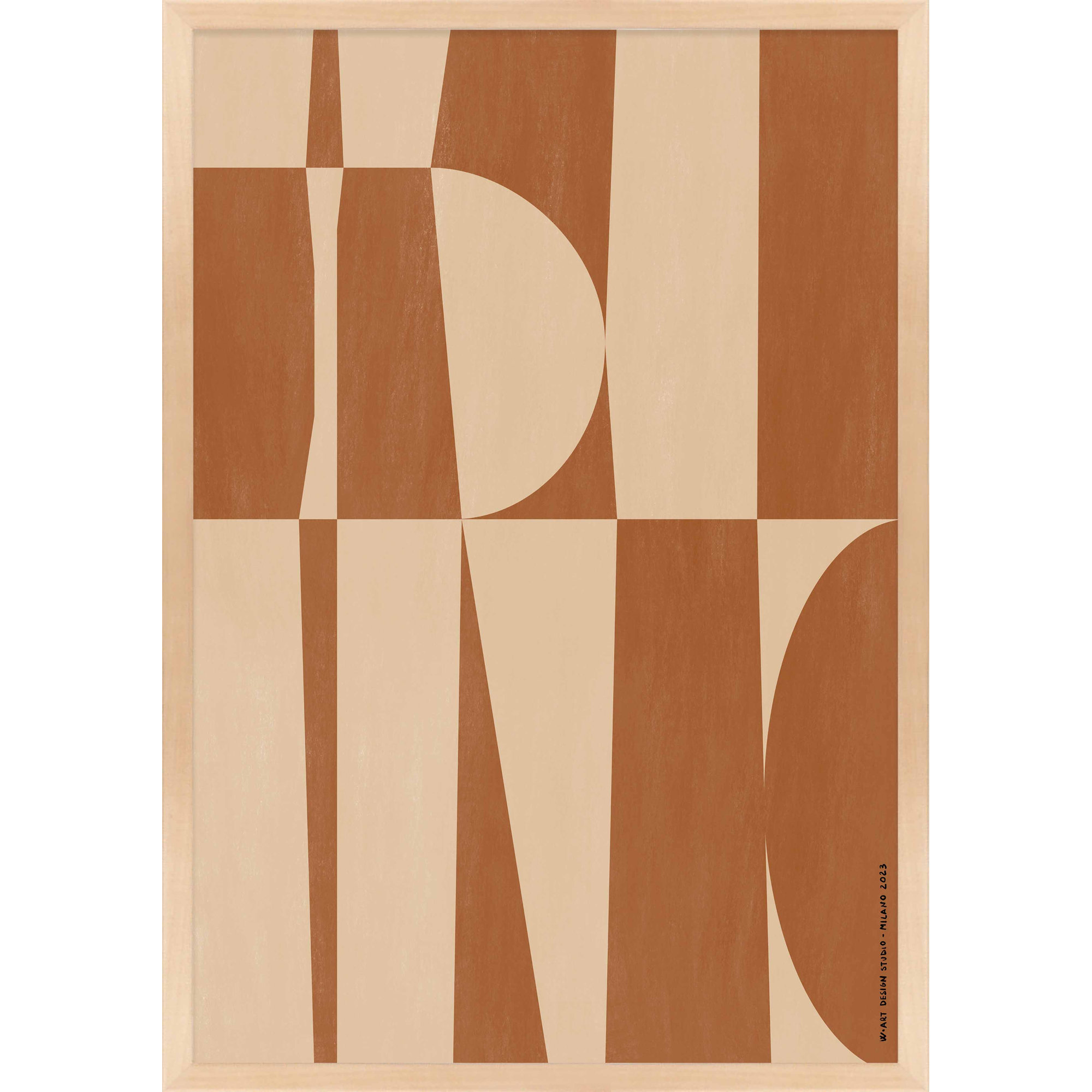 Hues Of Geometry 1 by Romina Gadler, 50" H x 35" W, Maple Paper Framed