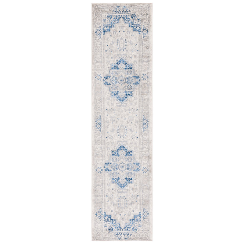 Aurich 851 Area Rug In Ivory / Blue, Runner 2' x 8'