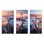 «Blue and Pink Bridge Sunset Views I», ensemble de 3 reproductions d'art mural en métal-1779184748