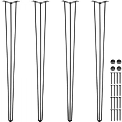Hairpin Table Legs 40" Black Set of 4 Desk Legs 880lbs Load Capacity (Each 220lbs)