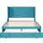 Blue Velvet Upholstered Queen Size Platform Bed With Relaxing Wingback Headboard - Solid And Construction
