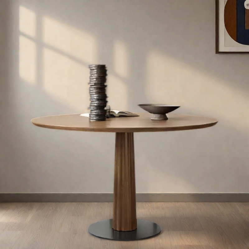 Simple retro fashion dining table, 29.5"H x 39.3"L x 39.3"W