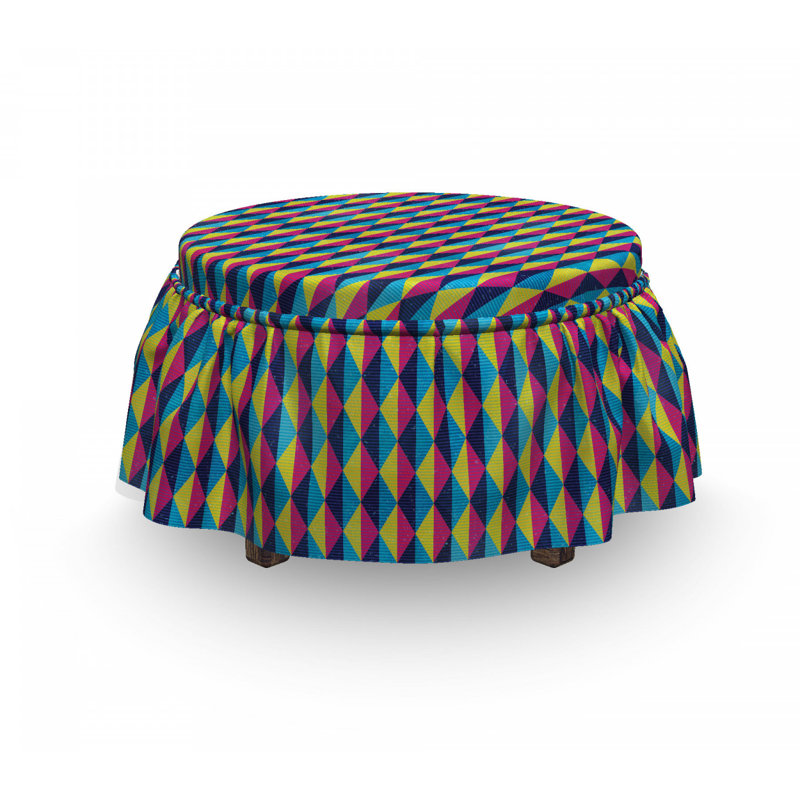 Housse pour repose-pieds soixante triangle motifs