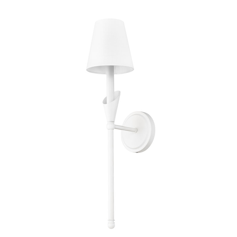 Applique murale 1 lumière Claudelle, Blanc texturé
