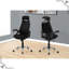 Chaise de bureau à haut dossier avec hauteur réglable et pivotante, ergonomique, filet noir, base en métal pour une utilisation ergonomique à 360 degrés