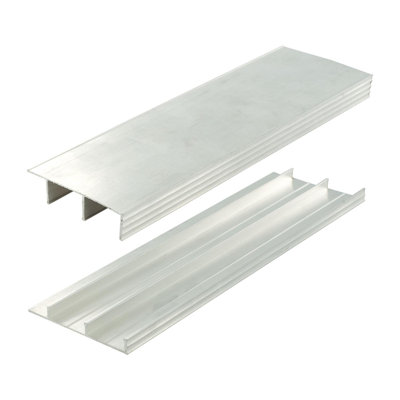 Ensemble de rails de porte coulissante en aluminium à finition moulinée 3/4 "Outwater pour portes en bois, 36 po (paquet de 4)