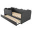 Linen 3FT Single Daybed with Pull Out Trundle, L-Shaped Cloud Design, Slatted Frame, No Box Spring, 90x190 cm-155247375