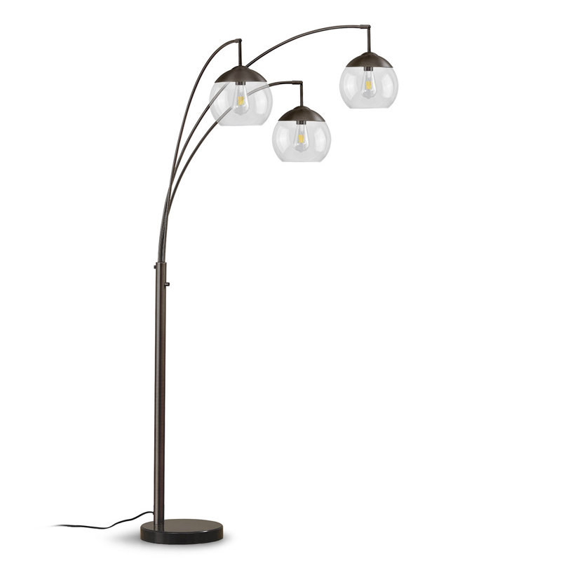 Eddo 84'' Arched Floor Lamp, Clear, Dark Bronze