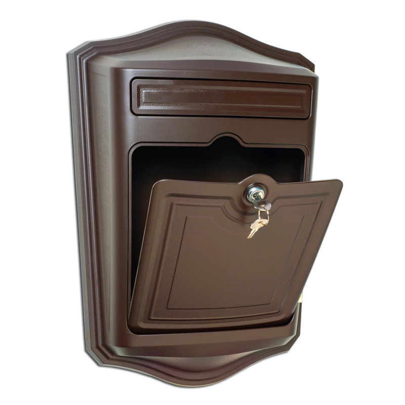 Boîte aux lettres murale en aluminium coulé Maison Bronze, Bronze huilé