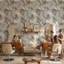 Floral Wallpaper Embossed Beige Mural Elegant Wall Decor
