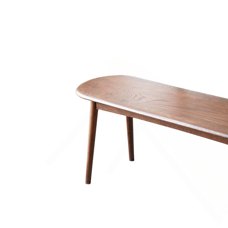 Solid Oak Wood Bench With Sturdy Metal Reinforcement For Dining Room Living Room And More, Walnut