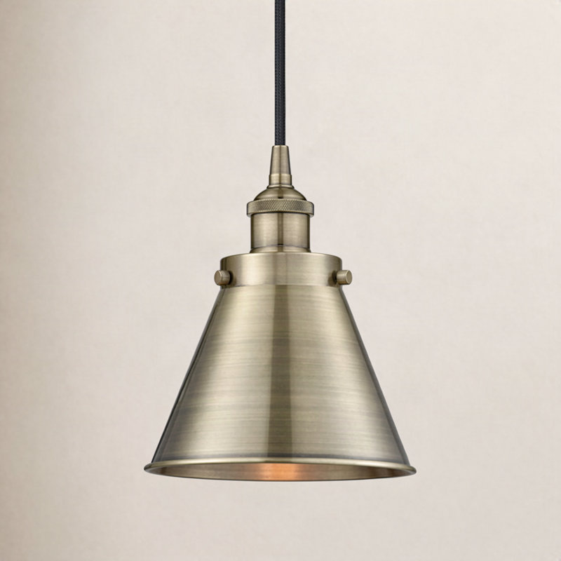 Rouvin 1 - Light Cone Pendant, Antique Brass