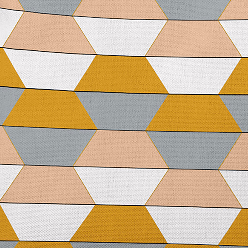 Outdoor Reversible Throw Pillow, 18"H x 18"W, Yellow/Laurel/White Geometric
