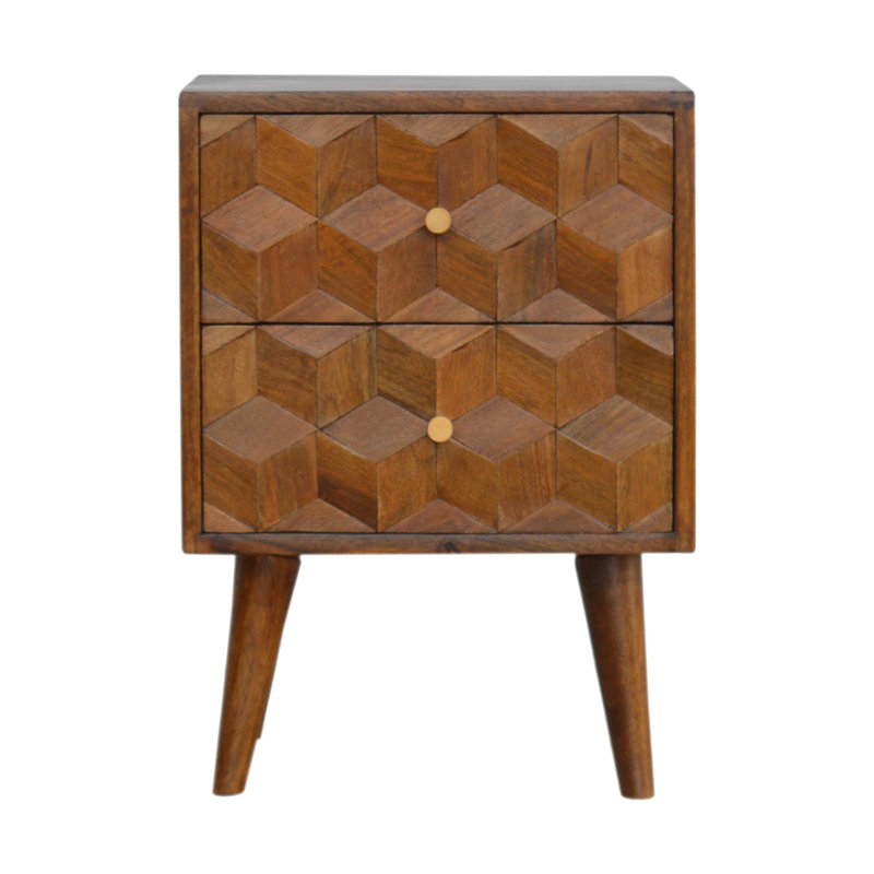 Angelina 42cm W Solid Wood Bedside Table