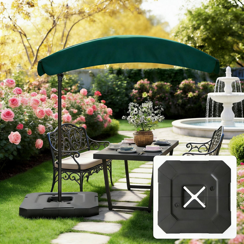 Base de parasol en porte-à-faux, base de parasol d'extérieur, Noir