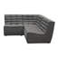 Canapé modulaire 3 pièces en tissu gris Marshall
