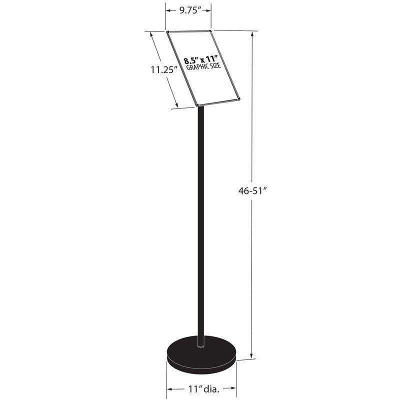 Black Plastic Floor-Standing Sign Holder with Swivel Frame