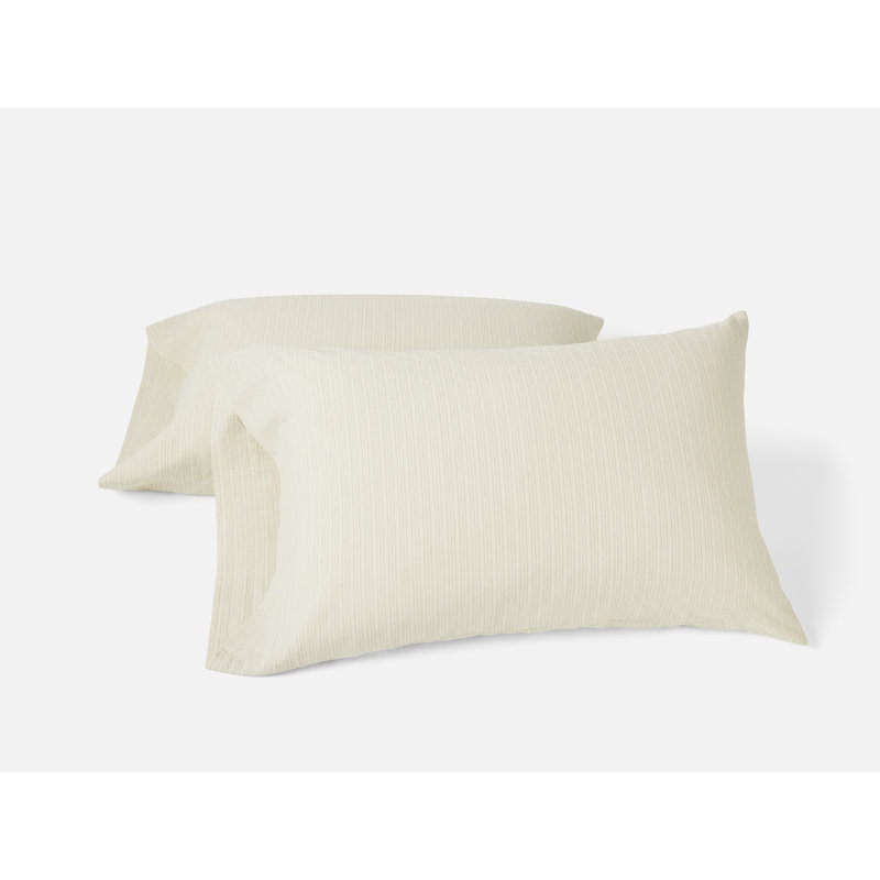 Taie d'oreiller en percale biologique froissé, Taie d'oreiller très grande, Gingembre