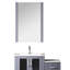 36 po Large meuble-lavabo gris foncé avec armoire coulissante latérale, robinet, comptoir en céramique blanche et 22 robinets décoratifs pour salle de bain à miroir, surface, mur