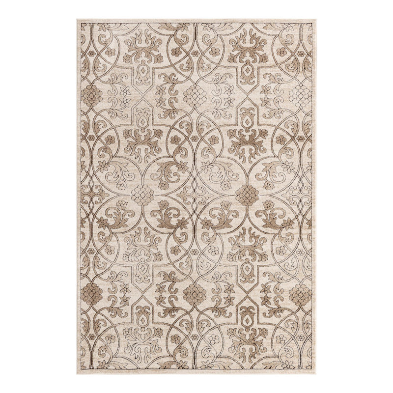 Tapis oriental beige foncé Derby, Rectangle 6 pi x 9 pi