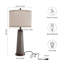 Alaric 26" Strip Glass Table Lamp Set With USB Ports